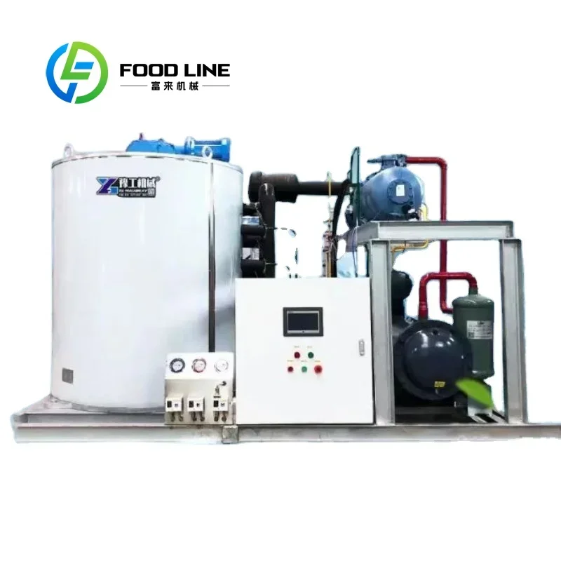 Customized Industrial Automatic Flake Ice Machine High-Accuracy Fish Preservation Seafood Market Restaurant  Storage Ice
