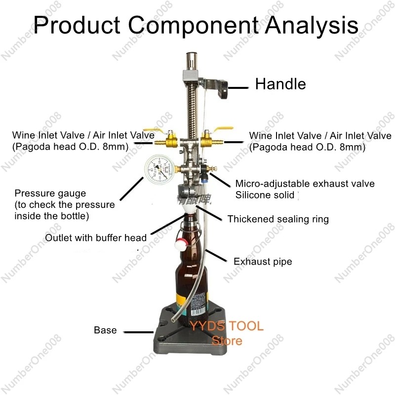 

Original homebrew beer pressure filler defoaming bottling equipment PET bottle glass bottle liquid manual filling machine