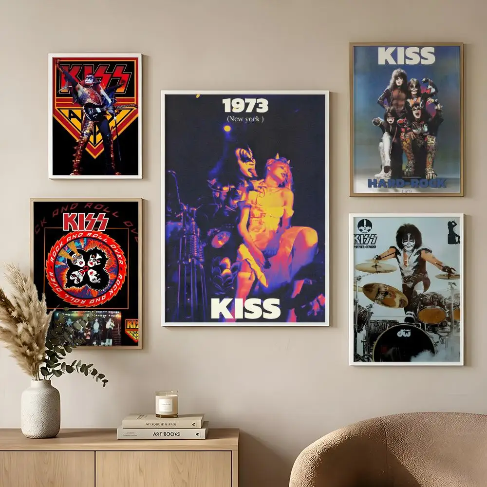 Rock Band Kiss Kraft Poster HD No Residue Self-Adhesive PP Poster Peel&Stick Decor
