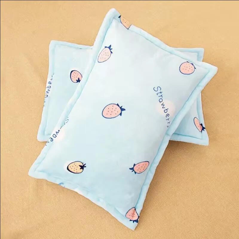 Zipper Style Kindergarten Student Pillowcase Cartoon Style Winter Coral Fleece Children Pillowcase Thicken Warm Baby Pillowcase