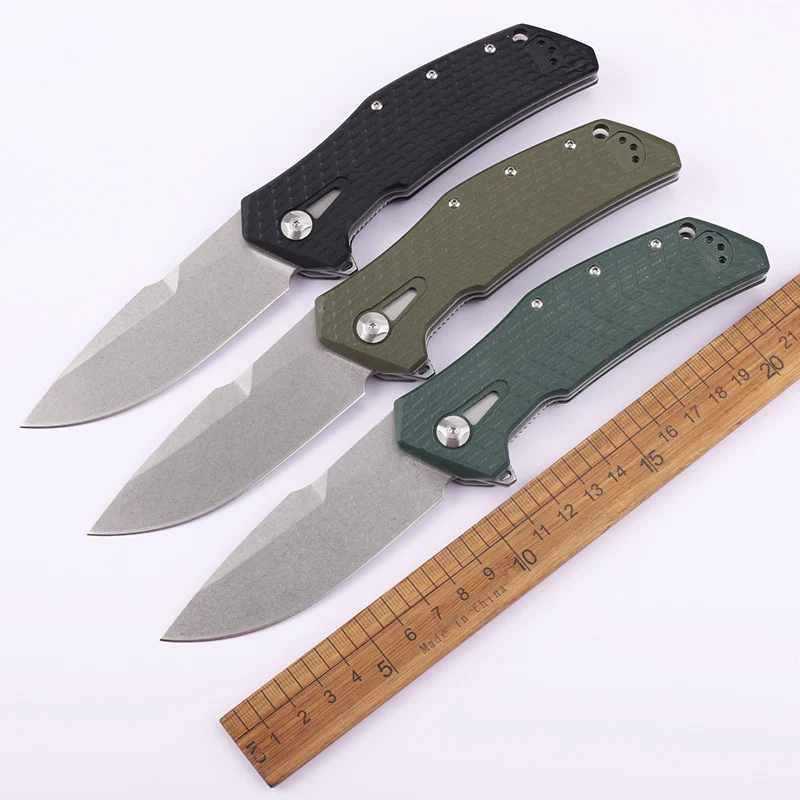 2024 D2 steel G10 handle camping survival pocket fishing EDC portable collection fruit tool knife