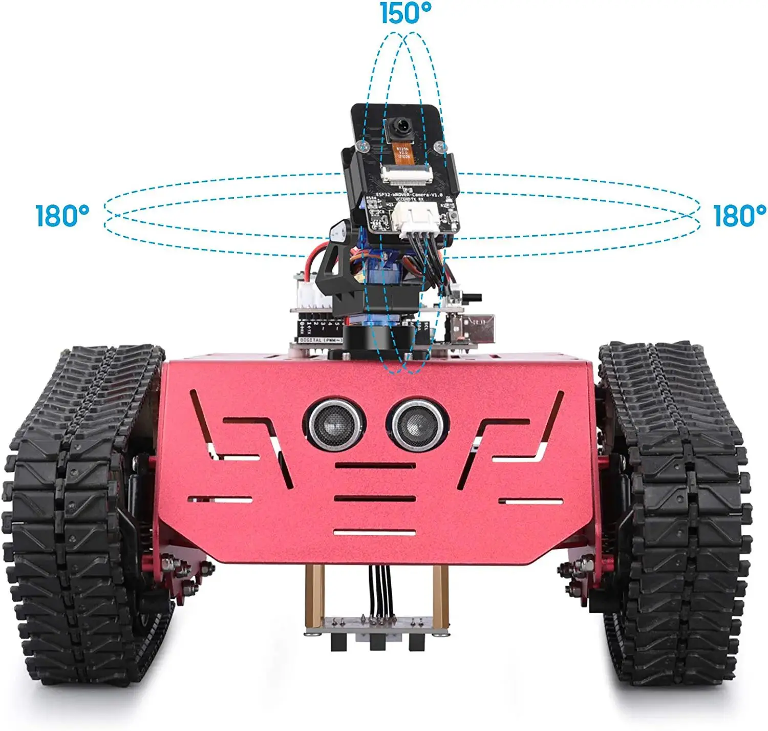 ELEGOO Conqueror Robot Tank con UNO R3, telecomando IR ecc. Kit robotico per auto giocattolo intelligente ed educativo compatibile con Arduino