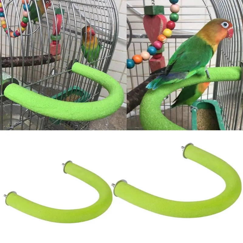 Pássaro poleiro brinquedo papagaio suporte forma moagem garra vara superfície cor brilhante gaiola