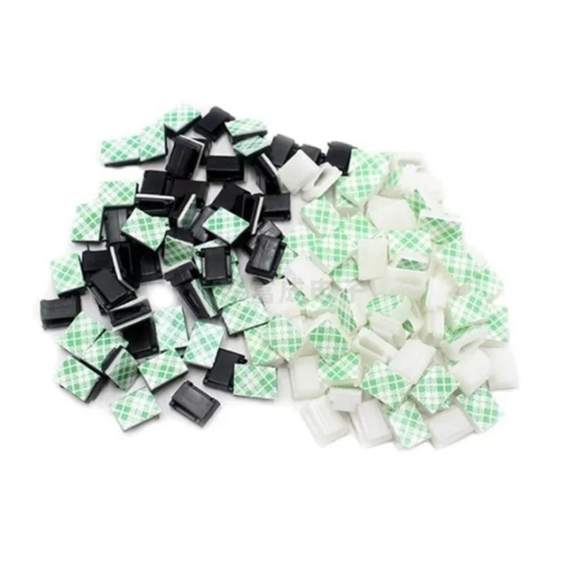 

50/100pcs Universal USB Cable Desktop Mount Clamp Car Drop Self-Adhesive Cord Holder Wire Clamp Management Fixer Clips