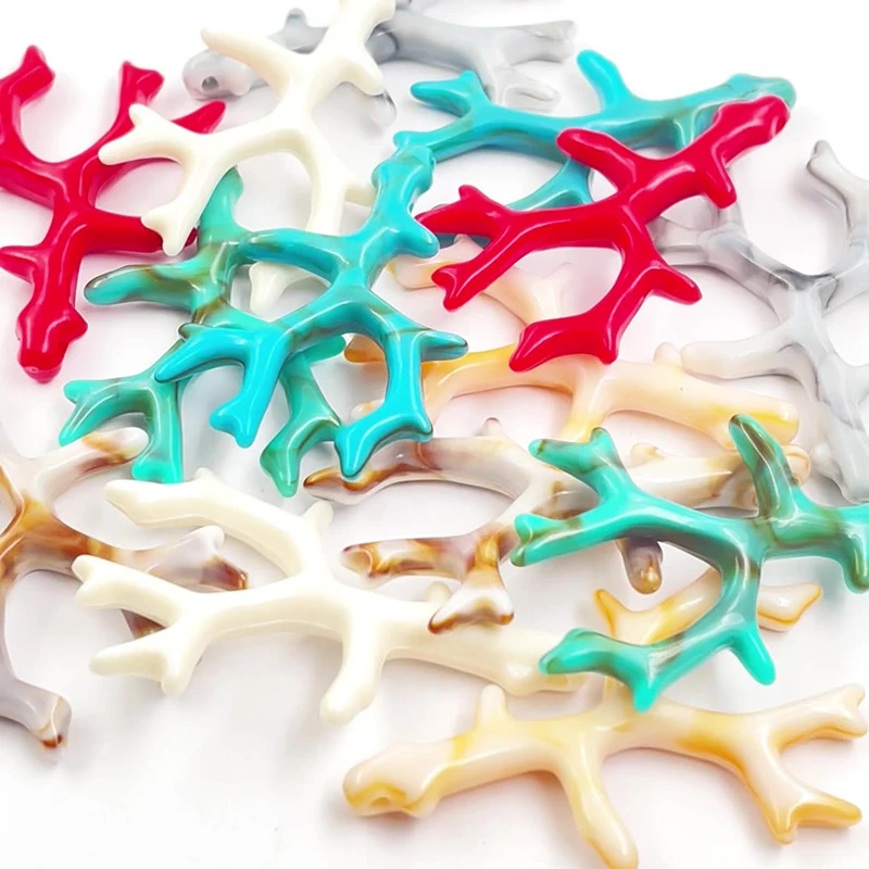 

20pcs/lot Jewelry Accessory Acrylic Simulated Coral Shaped DIY Charms Pendants 36X60mm