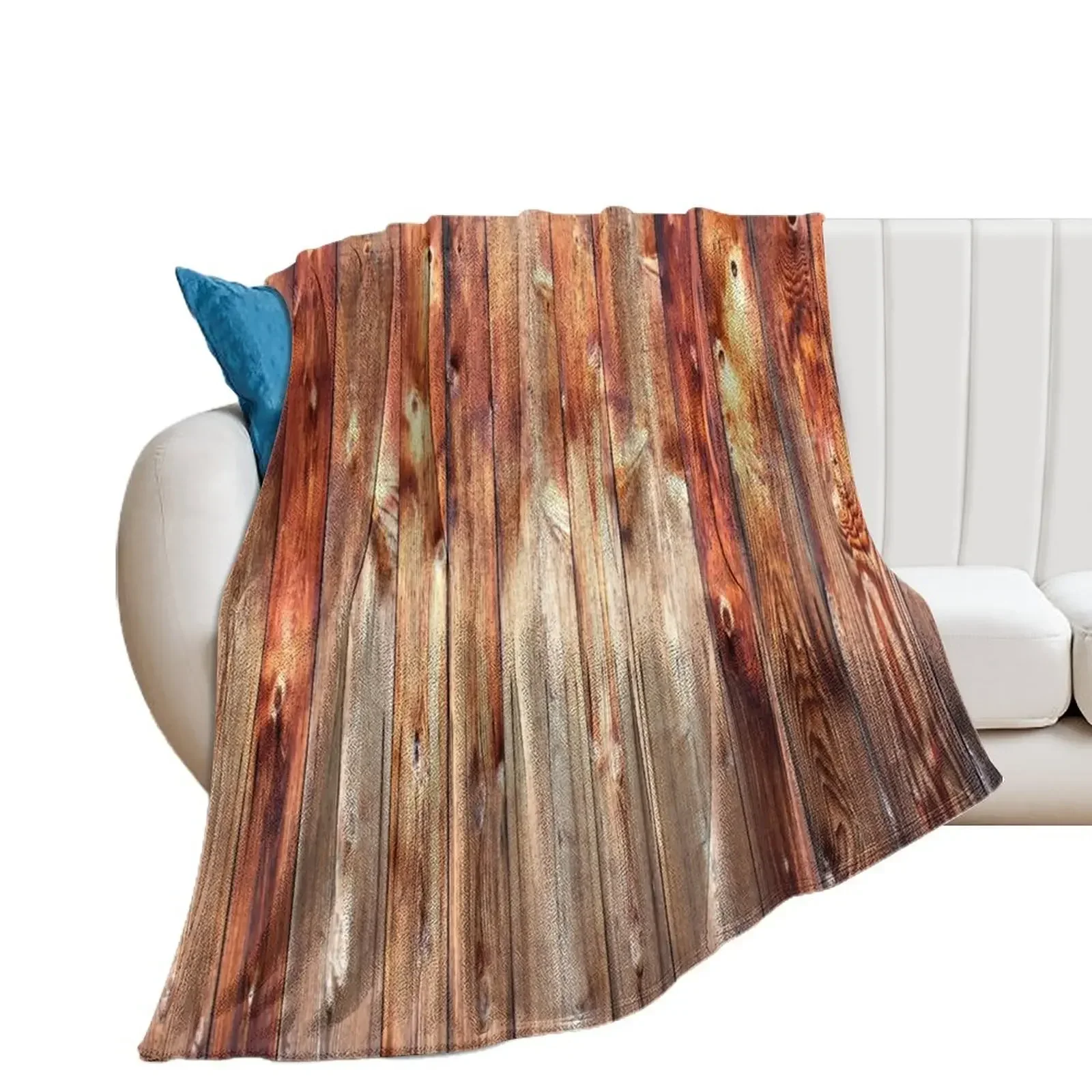 

rustic grunge western country red barn wood Throw Blanket Flannel Thermals For Travel Furry Blankets