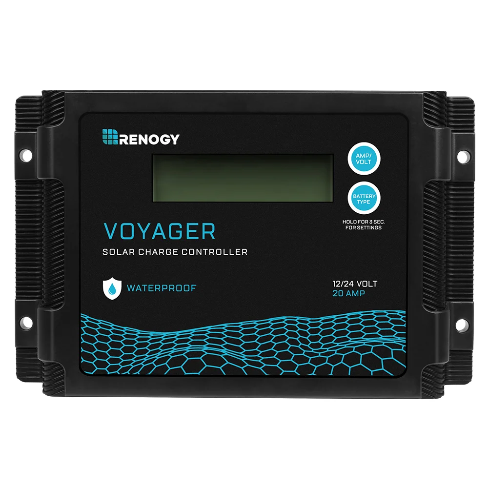 Renogy Voyager 20A 12V/24V PWM Waterproof Solar Charge Controller w/ LCD Display for AGM, Gel, Flooded and Lithium Battery,