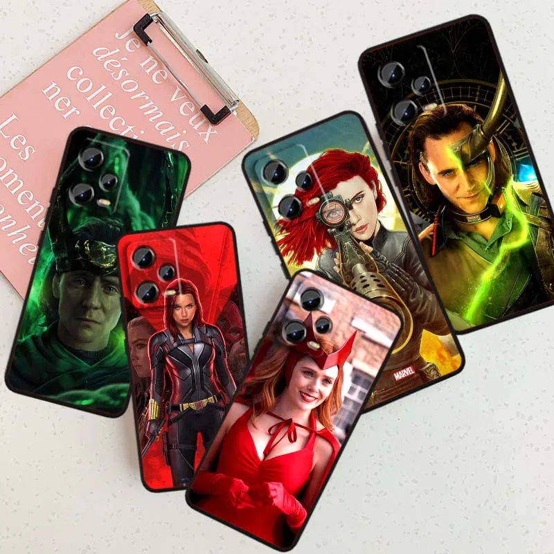 

Marvel Rockstar Wanda For Xiaomi Redmi Note 14 13 12 12S 11E 11 11S 11T Pro Plus 4G 5G Black Soft TPU Cover Phone Case