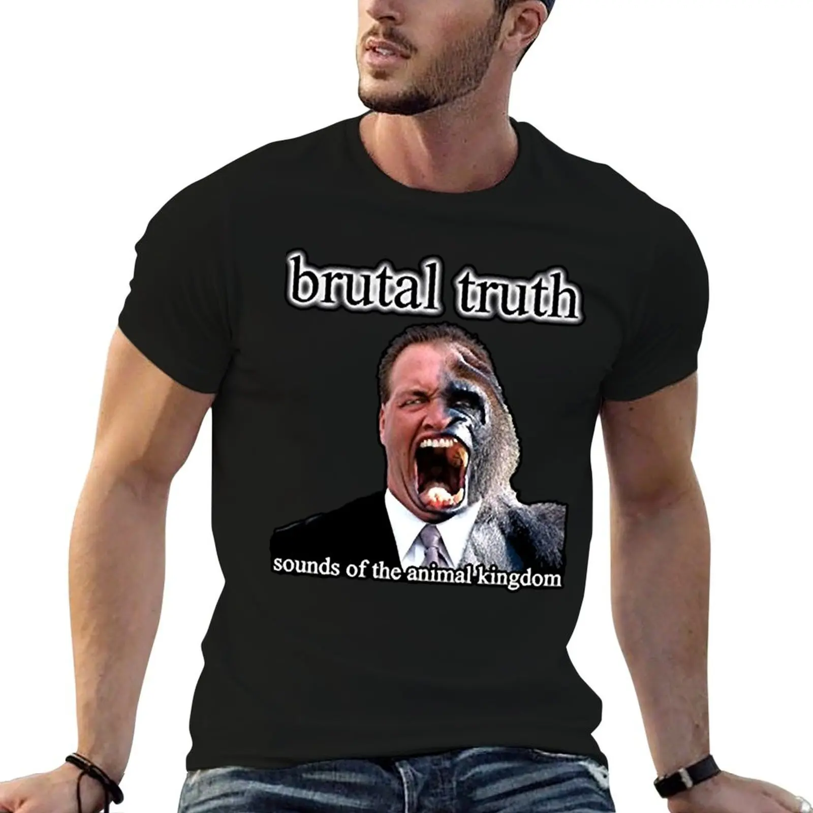 BRUTAL TRUTH 4 T-Shirt essentiel pour homme, en coton, de haute qualité, surdimensionné, T-shirt de luxe pour homme