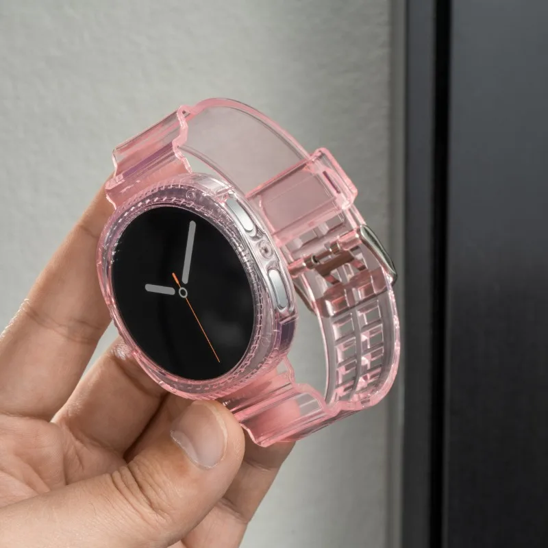 Case+Strap for Samsung Galaxy Watch 8 40mm 44mm Band Pulseira Transparent Silicone Bracelet Correa Galaxy Watch 8 Accessories