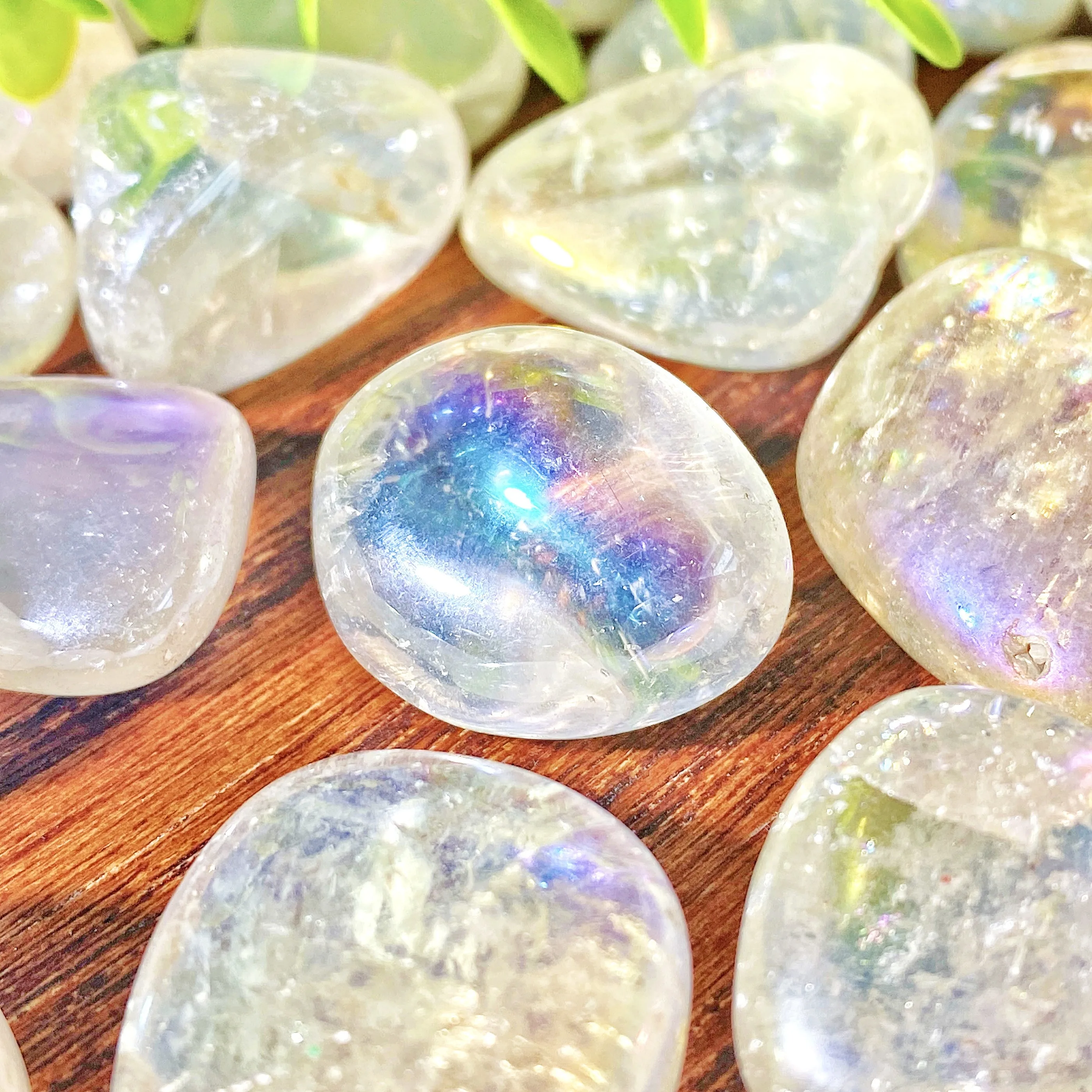 5PCS 10-50mm High Quality Aura Clear Quartz Natural Tumbled Crystal Stones Natural Crystals Chip Quartz Minerals,Gemstones