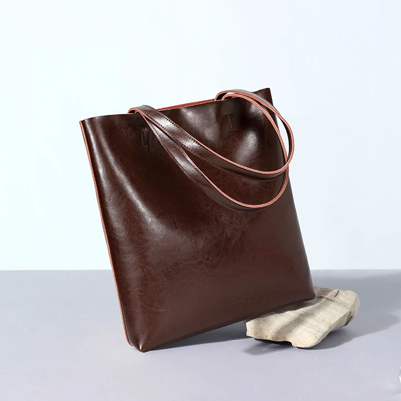 

Cow Leather Bags Ladies Genuine Leather Handbags Big Women Bag Large Vintage Female Office Tote Hand Shoulder Bags For Women