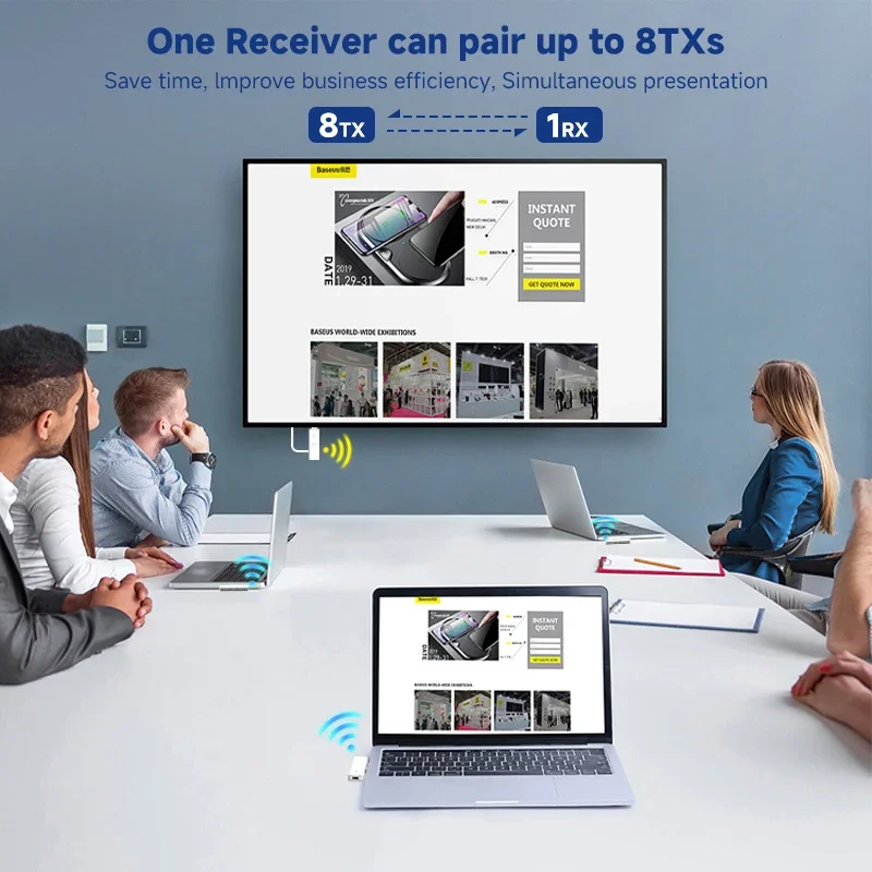 50M Wireless Type-C HDMI Trasmettitore Video Ricevitore Extender 1080P USB C HDMI Extender Display per IPhone15 16 MacBook Laptop