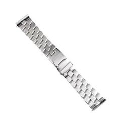 HAODEE 22mm Polished Solid Stainless Steel Watchband For Breitling AVENGER A1733 1338 Silver Deployment Clasp