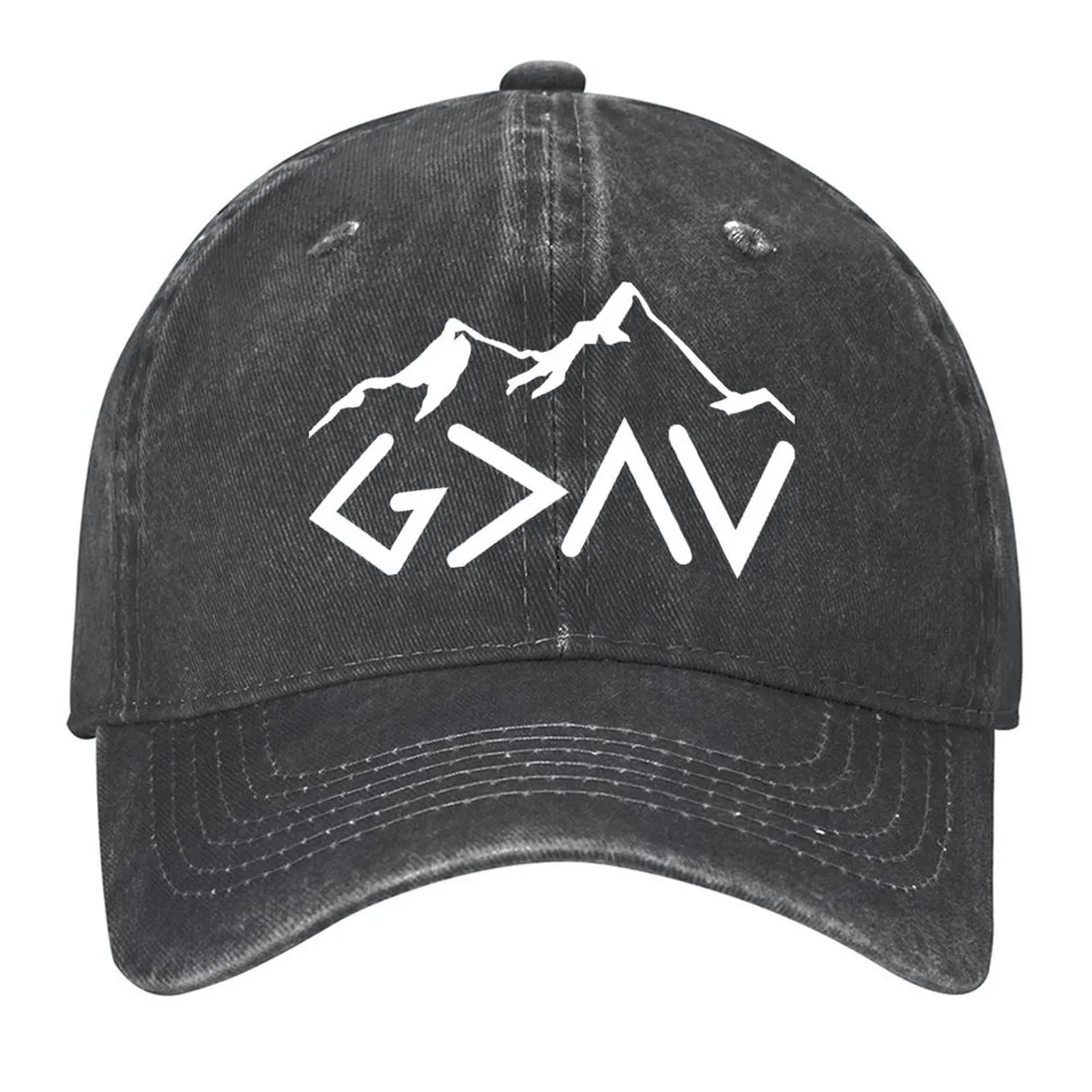 Dios es mayor que los altos y bajos qoute diseño gorra de béisbol gorras para el sol sombrero de caballo sombrero de verano hombres béisbol mujeres