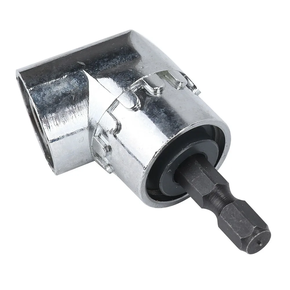 

1 4 Drill Adapter Right Angle Holder Screw Screwdriver Silver 105 Degree Adapter Chrome-Vanadium Steel Driver Tool