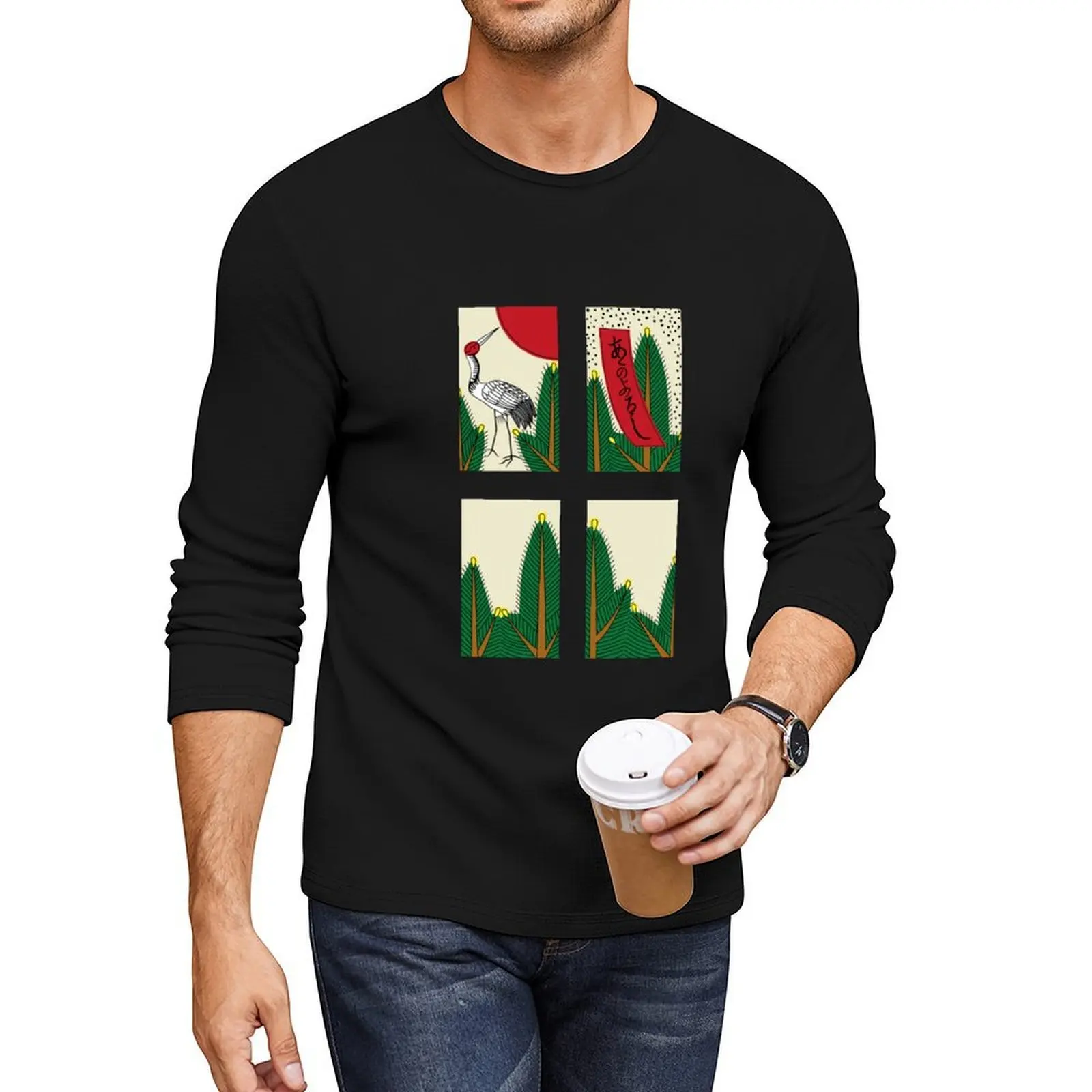 

Battle of Flowers(Hanafuda/Hwatu) - January Package Long T-Shirt sweat shirt plus size tops mens graphic t-shirts anime