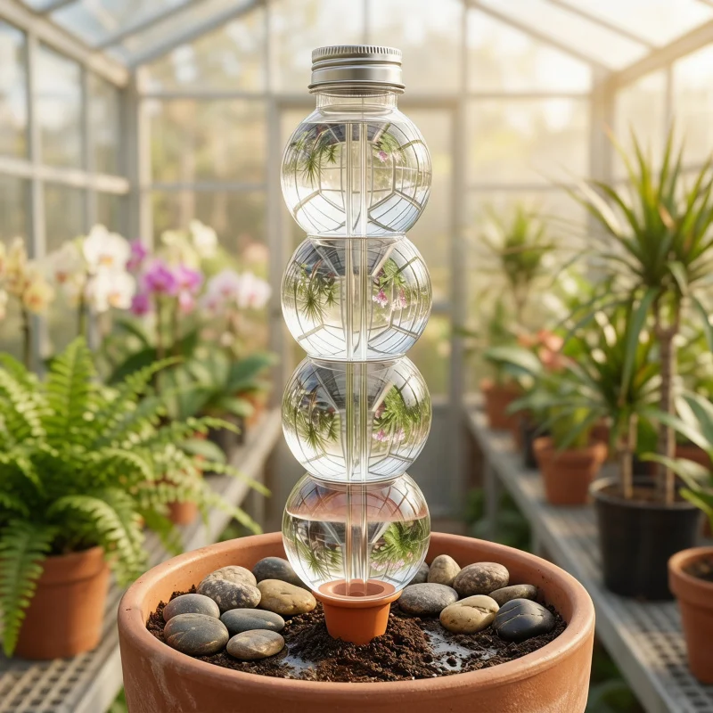 Auto Plant Watering , Transparent Self-Priming Water Balls with Clay Tips, Slow-Release Drip Irrigation for Potted Plants