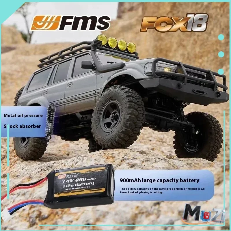 Fms fcx18 1/18 land cruiser lc80 carro de escalada rc carro de controle remoto simulação elétrica off road modelo brinquedo presente adulto