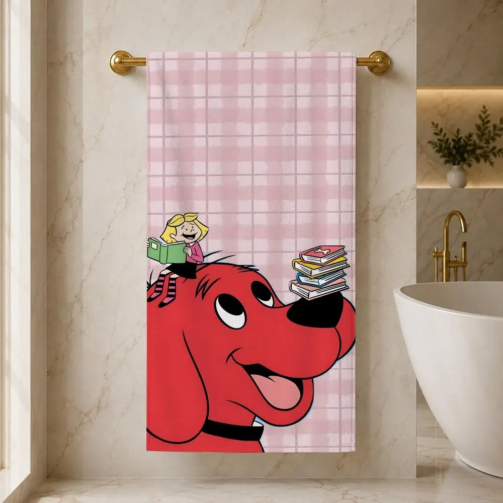 character clifford the big red d-dog Towel Large print Quick Dry Microfiber Beach Towel face towel Soft Lightweight Gym Camping - view 4