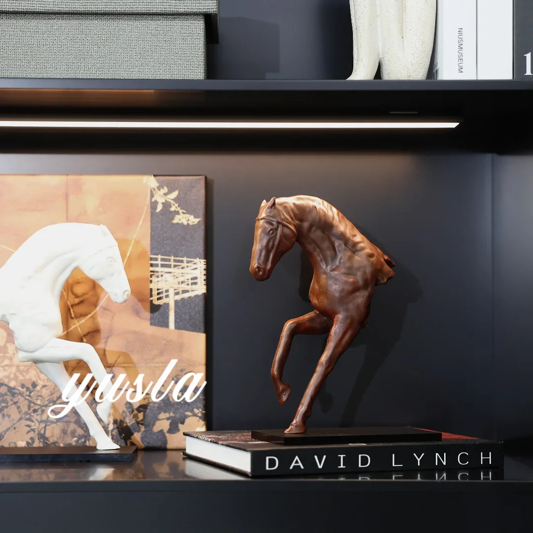 

Ancient style abstract half horse sculpture living room Hotel study model room TV cabinet porch wine cabinet decoration