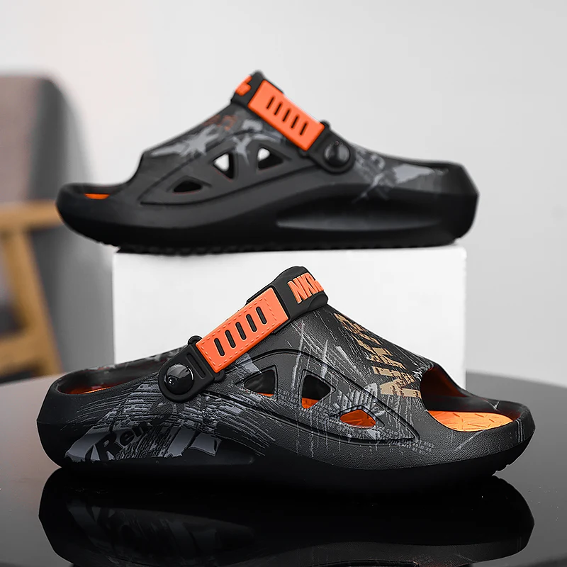 

Мужские летние уличные шлепанцы, пляжные сандалии, мягкие удобные сабо, повседневная обувь для сада и воды, мужские тапочки