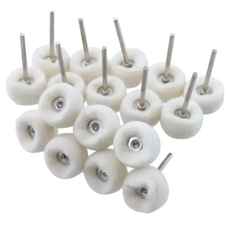 25Pcs Felt Grinding Sanding Head Abrasive Buffing Wheel 2.35/3mm Shank Cotton Thread Polishing Mini Brush for Dremel Dril Jade