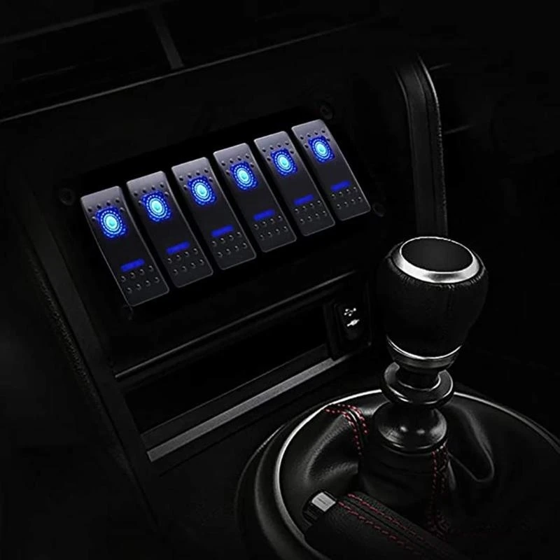 

Car Switch Panel LED Light Toggle Rockers Part Control Breaker Accessories Suitable for Boats Marine Caravans Truck 12V