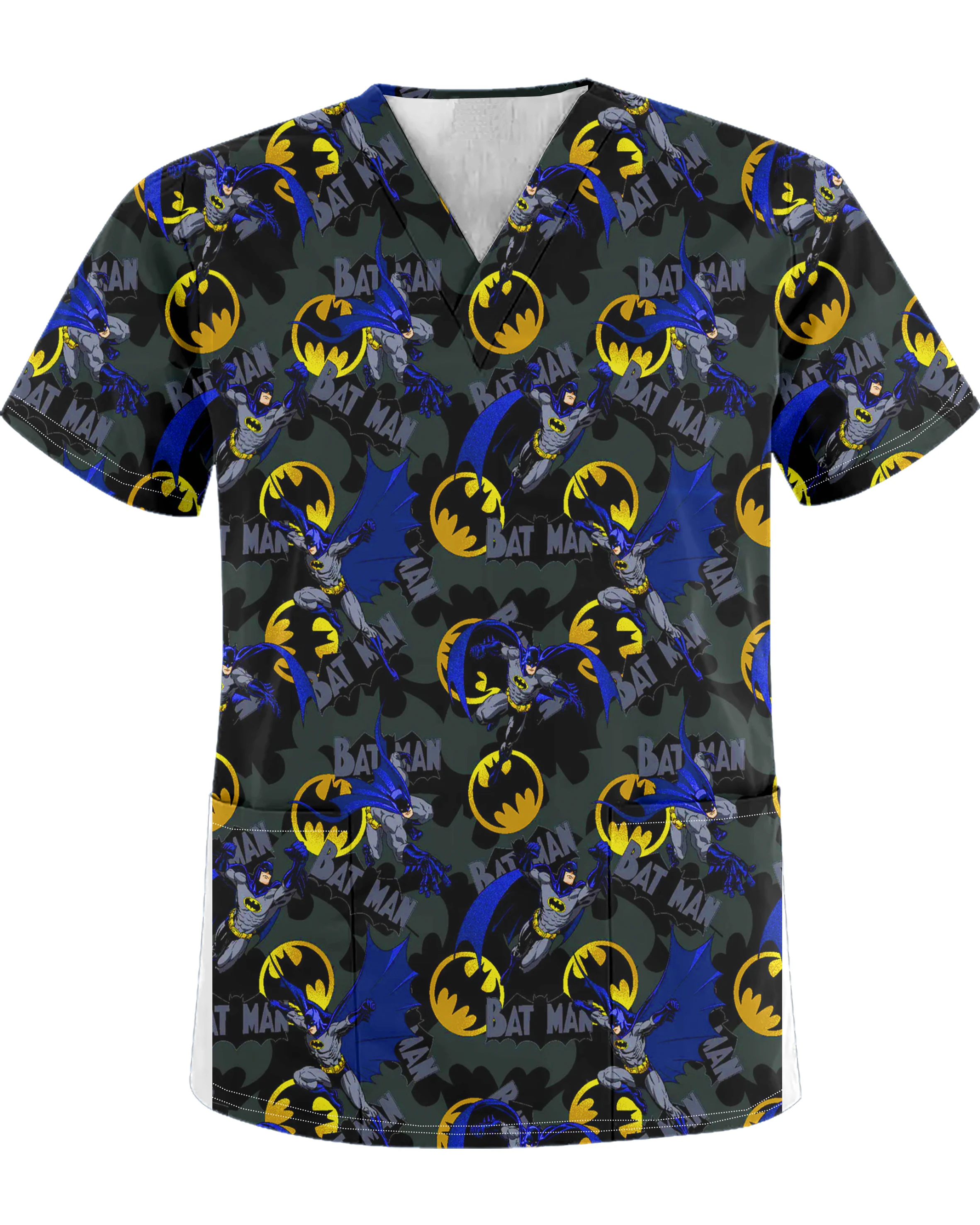 صيف جديد الكرتون أنيمي التمويه طباعة الرجال الخامس الرقبة جيب فرك أعلى ممرضة موحدة الحيوانات الأليفة متجر مستشفى الأسنان ممرضة تي شيرت #5