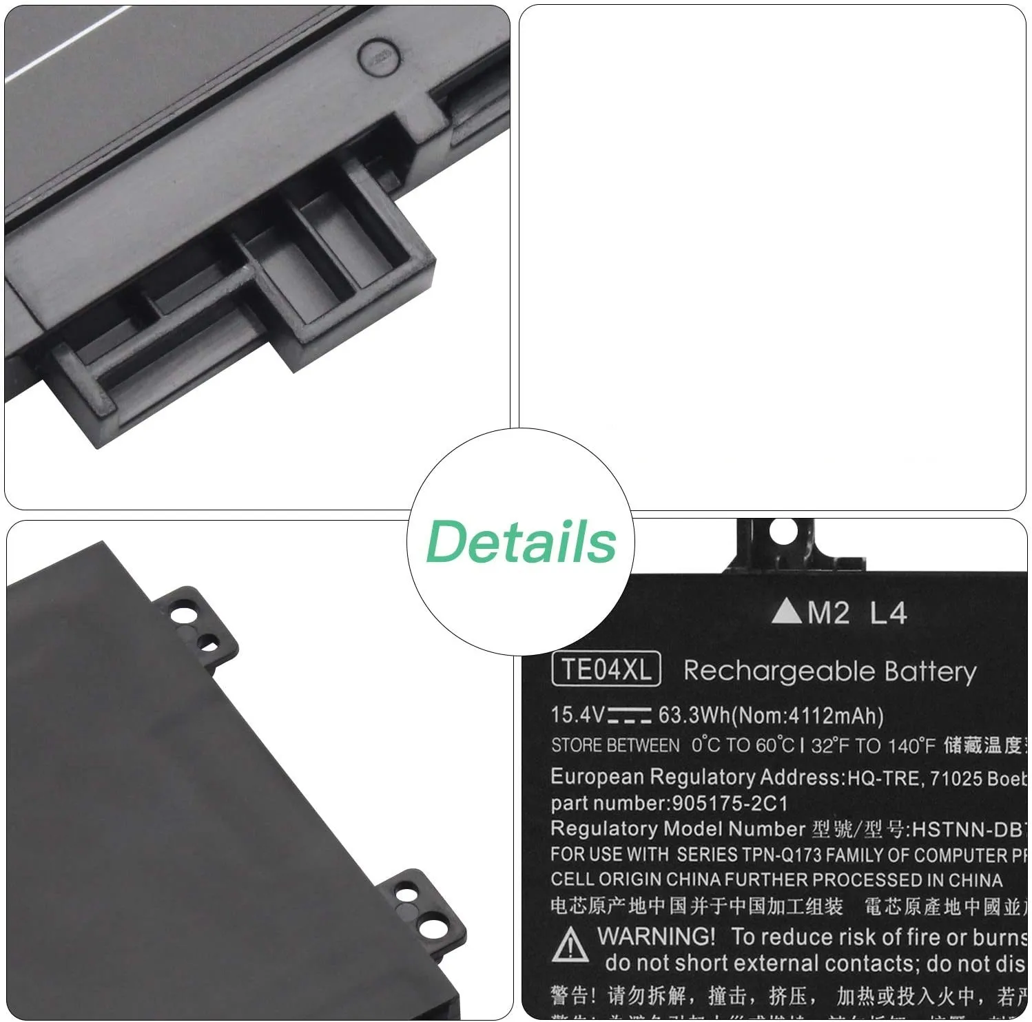15.4V TE04XL แบตเตอรี่แล็ปท็อปสำหรับ HP OMEN 15-AX200 15- AX218TX 15-AX210TX 15-AX235NF 15-AX202N 15-BC200 HSTNN-DB7T 905277-855