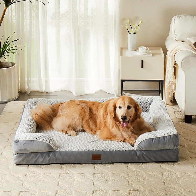 

Soft Pet Furniture Supplies Foam Orthopedic Dog Bed Non-Slip Waterproof Washable Cover Pet Bed for Large Dogs