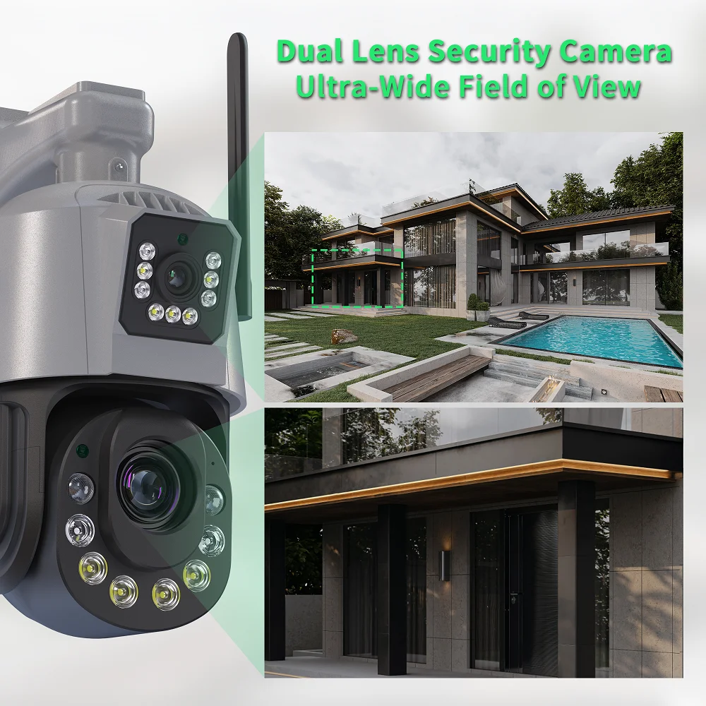 Icsee 6MP 4.5Inch Speed Dome Camera, 36X Optical Zoom, Dual Lens PTZ, IP66 Outdoor Wireless WiFi Surveillance Camera