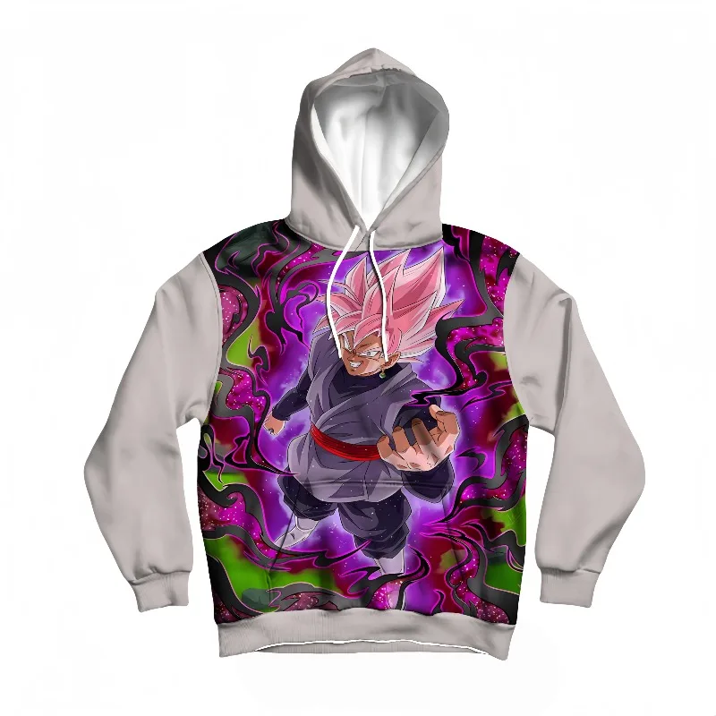 

Мужская толстовка с 3D принтом в стиле аниме Dragon Ball Goku Black Super Saiyan Rose, повседневная уличная одежда, модный топ, удобная одежда