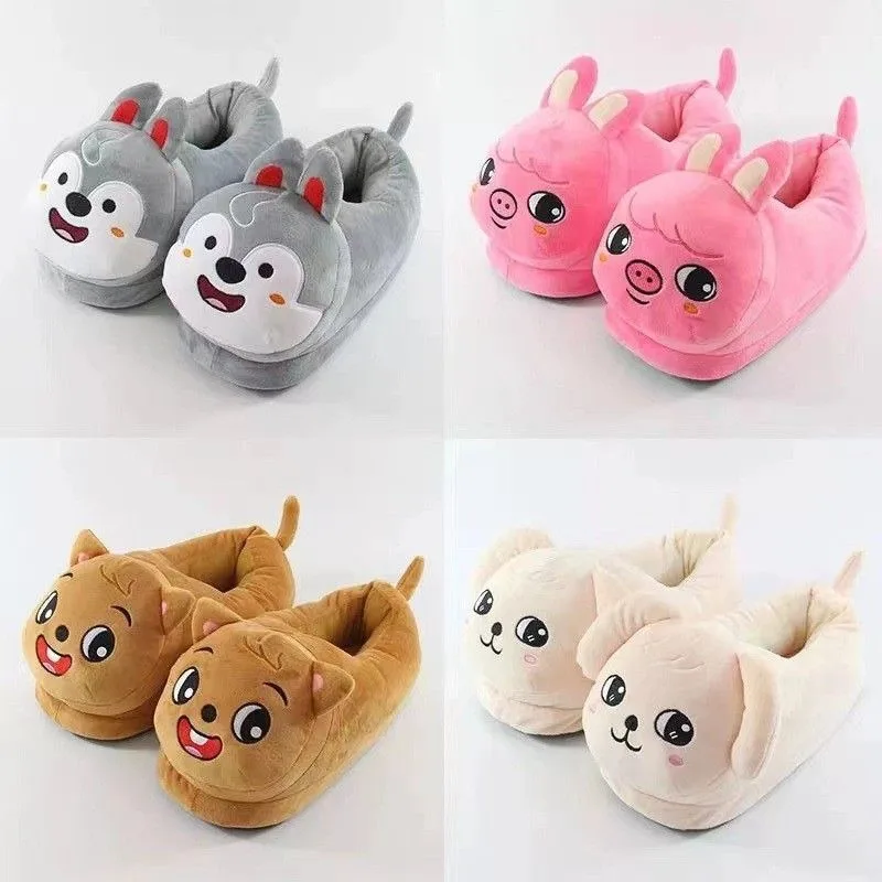 

ST Slippers Y2K Kawaii Cartoon Korea Artificial Plush Home Flat Anti Slip Breathable Wear Resistant Couple Indoor Slippers Team