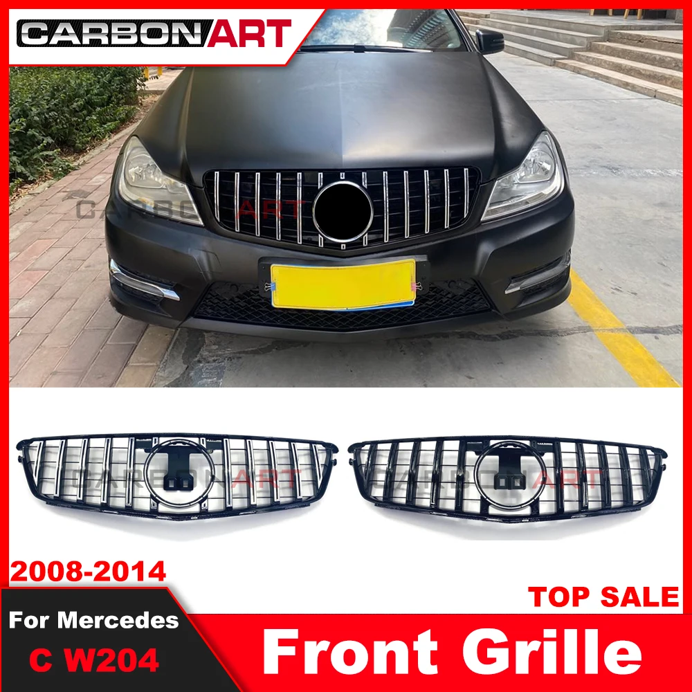 2008 - 2014 W204 GT Grille for mercede W204 C Class C180 C200 C250 C300  front bumper racing grille W204 Panamerican Grille