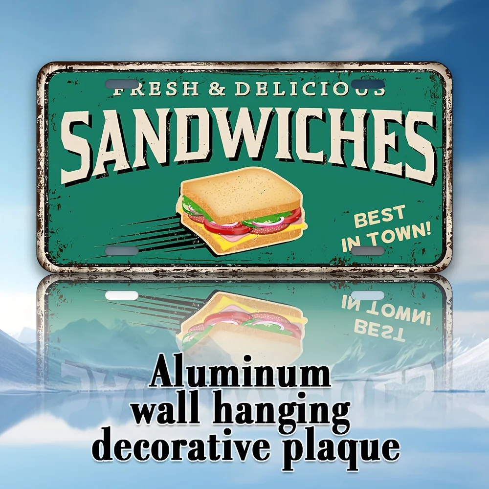 2D Flat- Vintage Metal Sandwich Sign- 