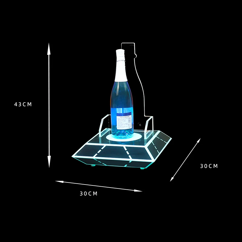 LED Luminous Acrylic Geometric Wine Bottle Rack Fashion Display Stand for Bars And Nightclubs