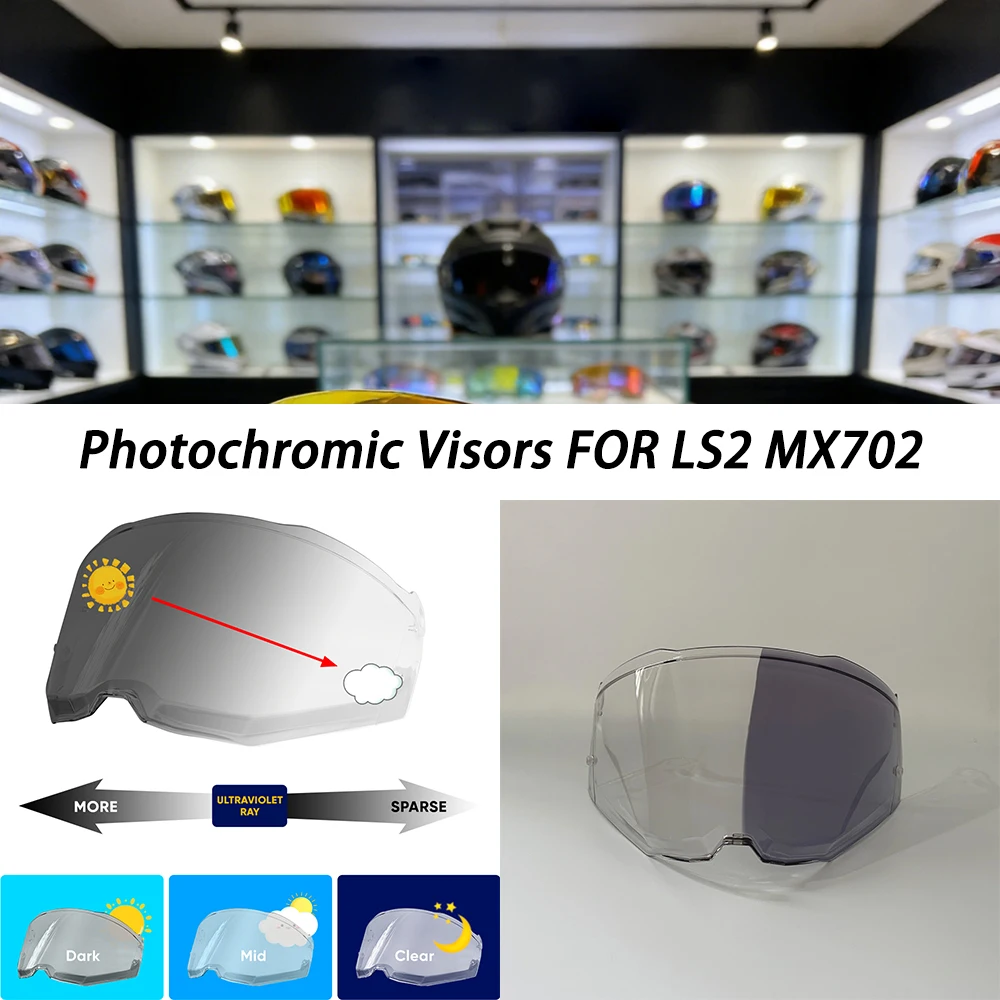 helmet Photochromic Visor For LS2 MX702 PIONEER II