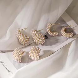 HECHENG, Elegance pearl Earrings 18K Gold Plated Tear Drop Waterdrop Earrings For Women Gift Wholesale Dropshipping