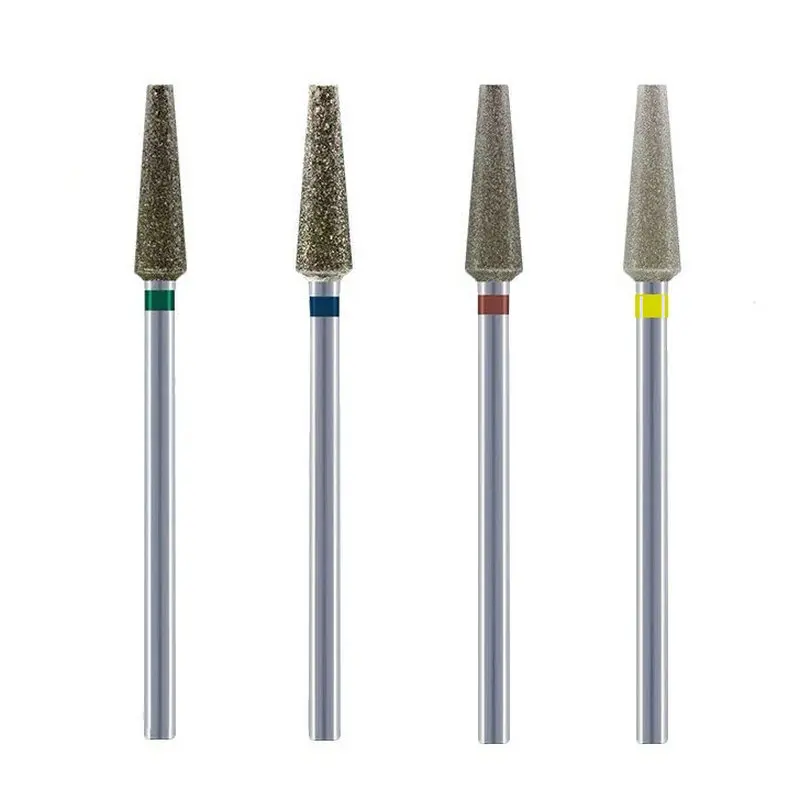 ชุดดอกสว่านเจียรเล็บเพชร 4 ชิ้น/ถุง สำหรับเครื่องเจียรเล็บไฟฟ้า ชุดเครื่องมือตะไบเล็บเจล อุปกรณ์เสริมสำหรับทำเล็บ