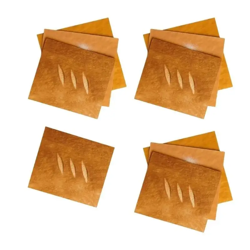 E8BD 6/10 قطع من أوراق تغليف الهدايا على شكل خبز، ورق فني متين لمناسبات المهرجانات