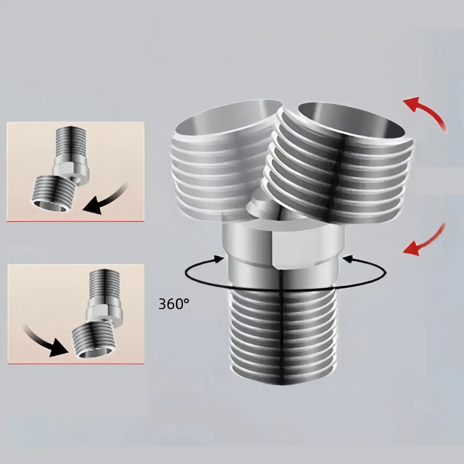 

Rotatable Eccentric Shower Faucet Adapter Stainless Steel Polishing Handle Fitting for Kitchen Bathroom Utility Sinks