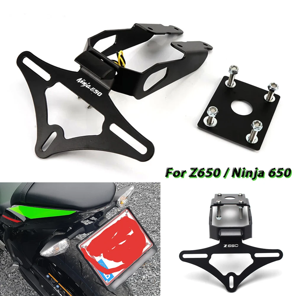 

Tail Tidy License Plate Holder For Kawasaki Z650 Ninja 650 2017-2024 Motorbike Rear Number Plate Mount Bracket Fender Eliminator