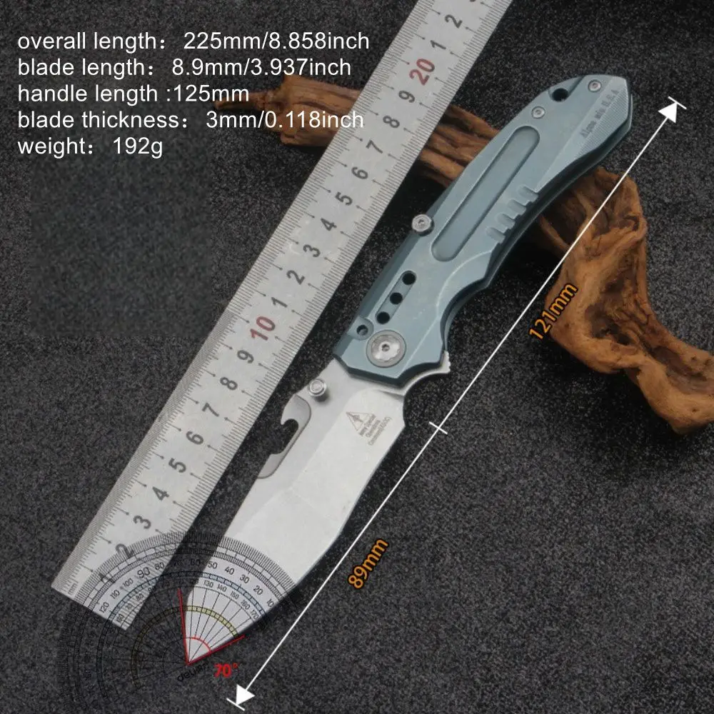 

Outdoor Folding Knife EDC Survival Gear - Titanium Handle, Sharp Stainless Blade, Portable Gift Knife for Collecting