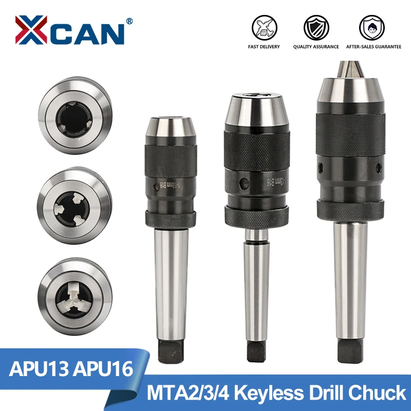 

XCAN Tool Holder Self Tightening Drill Chuck MTA2 MTA3 MTA4 APU13 APU16 Keyless Morse Lathe Drill Chuck CNC Drill Machine