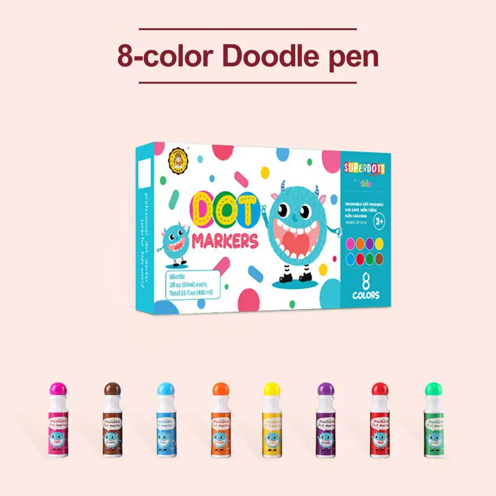 Toddler Crafts Art Supplies Eco-friendly Kids Stationery Dot Markers Set for Toddler Arts Crafts Washable Leak-free Easy for Diy