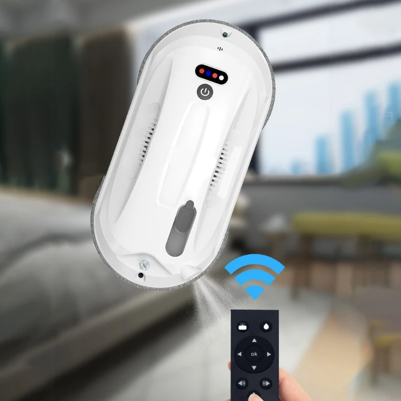 อุปกรณ์ทำความสะอาดหน้าต่างอัจฉริยะพร้อมสเปรย์เดี่ยว 2800pa การตรวจจับการทำงานระยะไกลสำหรับกระจก