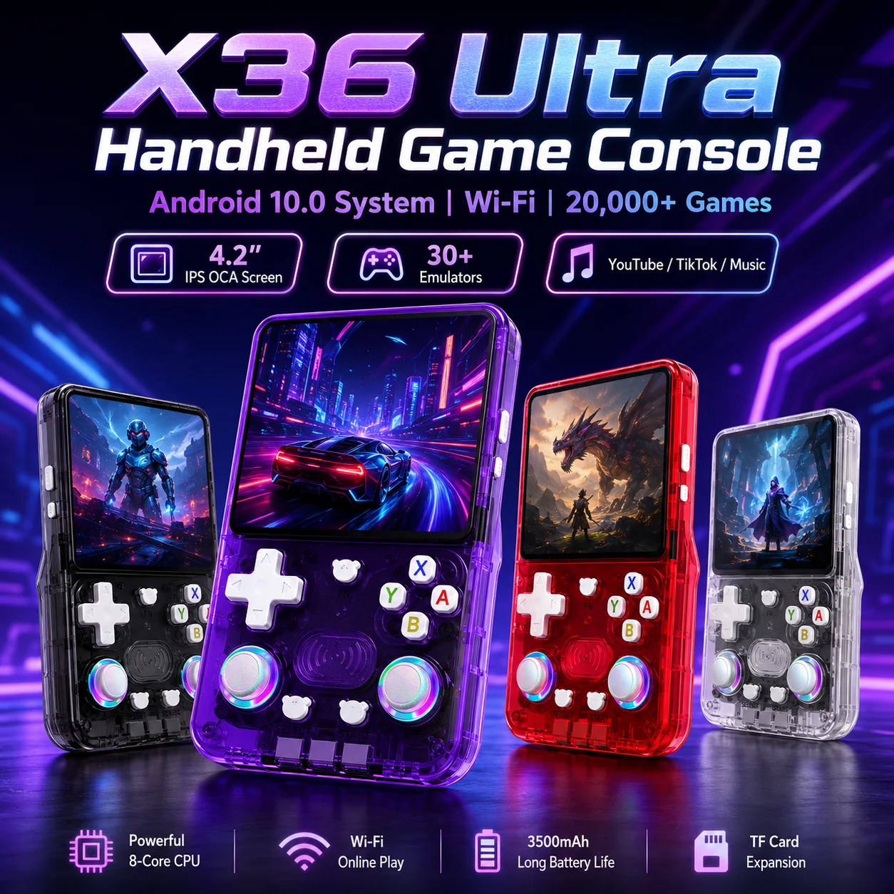 Retro Gaming Youtuber - X36Ultra Retro Handheld-Konsole 20000+ Spiele WLAN-Kampf