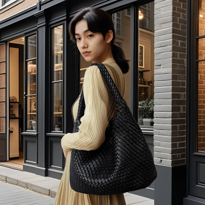 

Плетеная сумка-тоут для женщин, вместительная сумка через плечо из мягкой кожи, рабочая сумка-шоппер, летняя пляжная дорожная сумка с кошельком