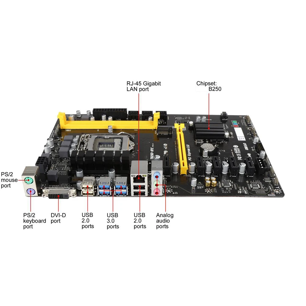 TB250-BTC For BIOSTAR B250 LGA 1151 DDR4 32GB PCI-E 3.0 ATX Professional